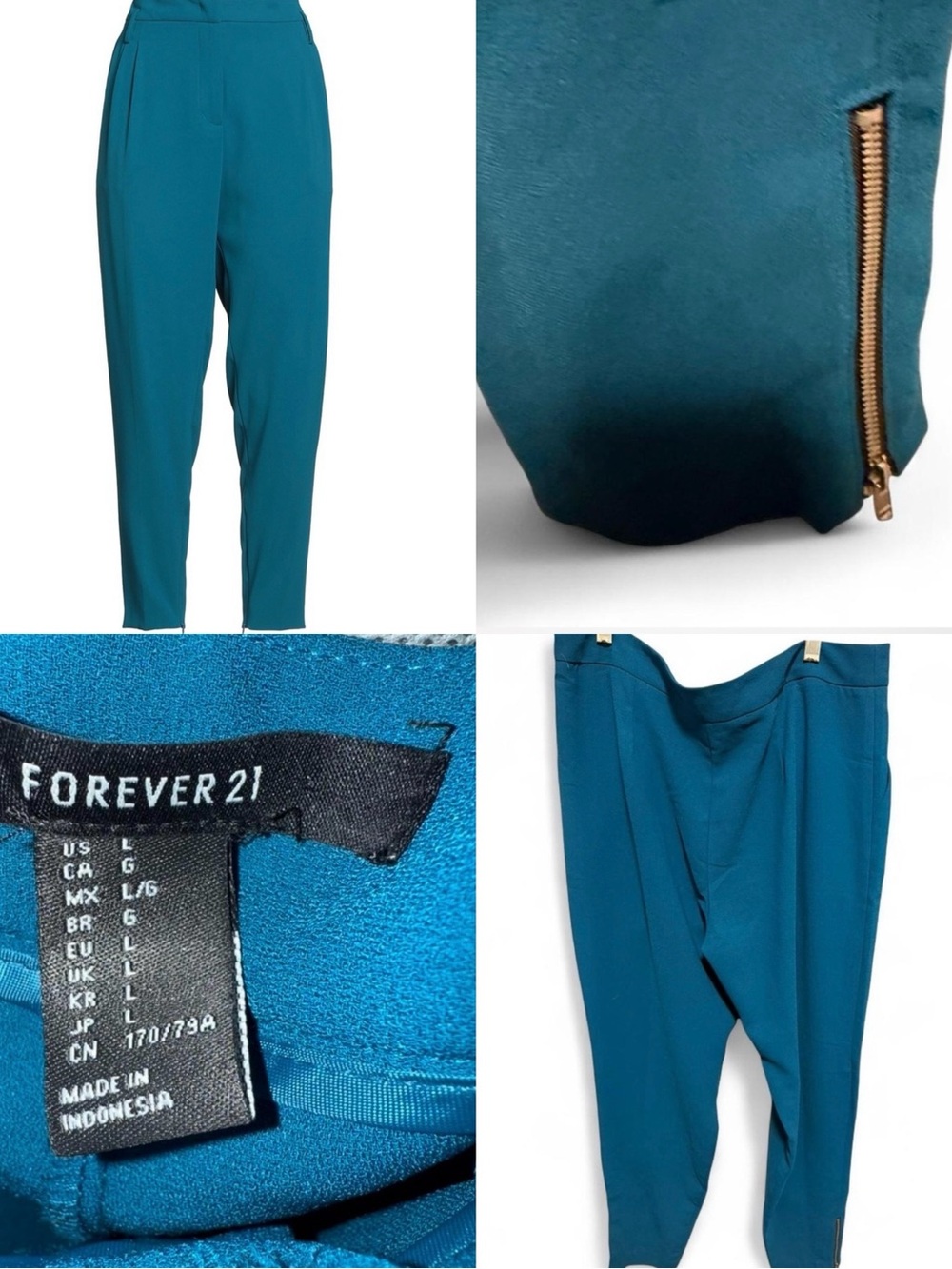 Forever 21 women’s  straight-leg chinos with bottom leg zippers